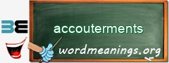 WordMeaning blackboard for accouterments